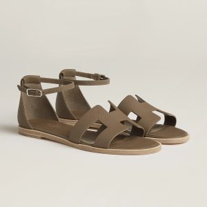 Hermes Santorini Sandal Women Epsom Calfskin Etoupe H182138Z X3360
