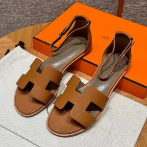 Alternative view of Hermes Santorini Sandal Women Epsom Calfskin Gold H252168Z 20345