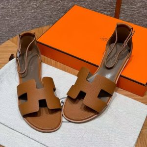 Hermes Santorini Sandal Women Epsom Calfskin Gold H252168Z 20345 - Image 11