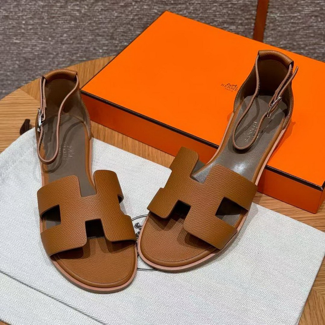 Hermes Santorini Sandal Women Epsom Calfskin Gold H252168Z 20345 - Image 11