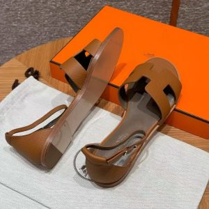 Hermes Santorini Sandal Women Epsom Calfskin Gold H252168Z 20345 - Image 9