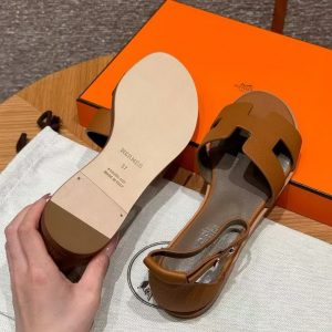 Hermes Santorini Sandal Women Epsom Calfskin Gold H252168Z 20345 - Image 8