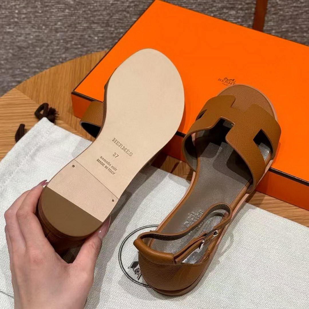 Hermes Santorini Sandal Women Epsom Calfskin Gold H252168Z 20345 - Image 8