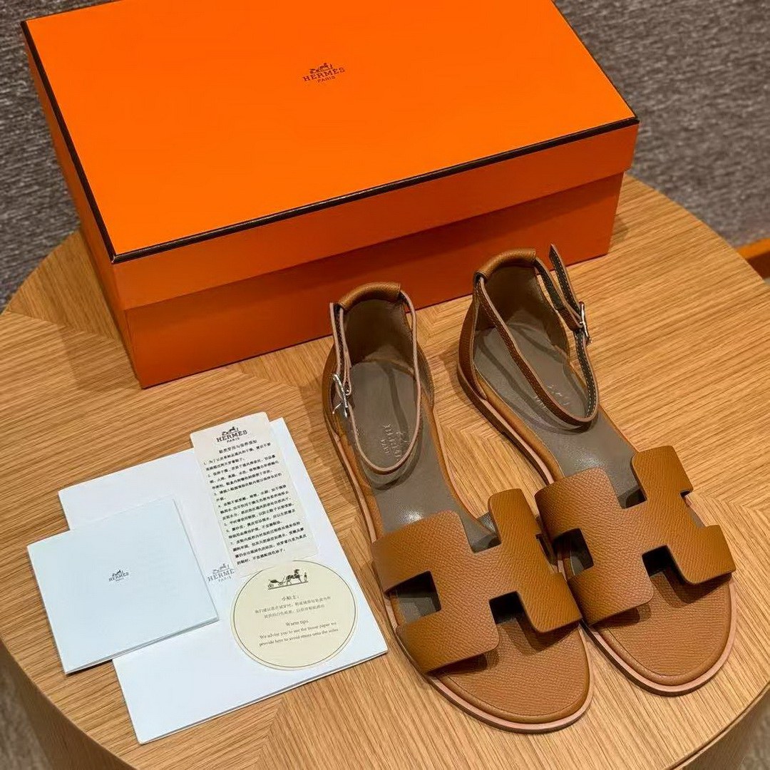 Hermes Santorini Sandal Women Epsom Calfskin Gold H252168Z 20345 - Image 3