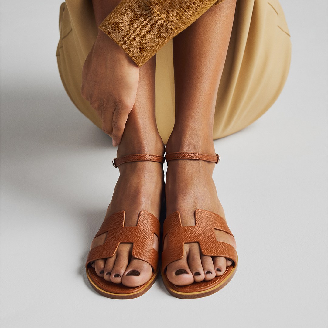 Hermes Santorini Sandal Women Epsom Calfskin Gold H252168Z 20345 - Image 12