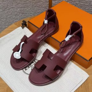 Alternative view of Hermes Santorini Sandal Women Epsom Calfskin Rouge H H182138Z L1350