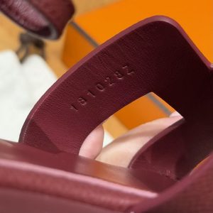Hermes Santorini Sandal Women Epsom Calfskin Rouge H H182138Z L1350 - Image 4