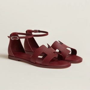 Hermes Santorini Sandal Women Epsom Calfskin Rouge H H182138Z L1350