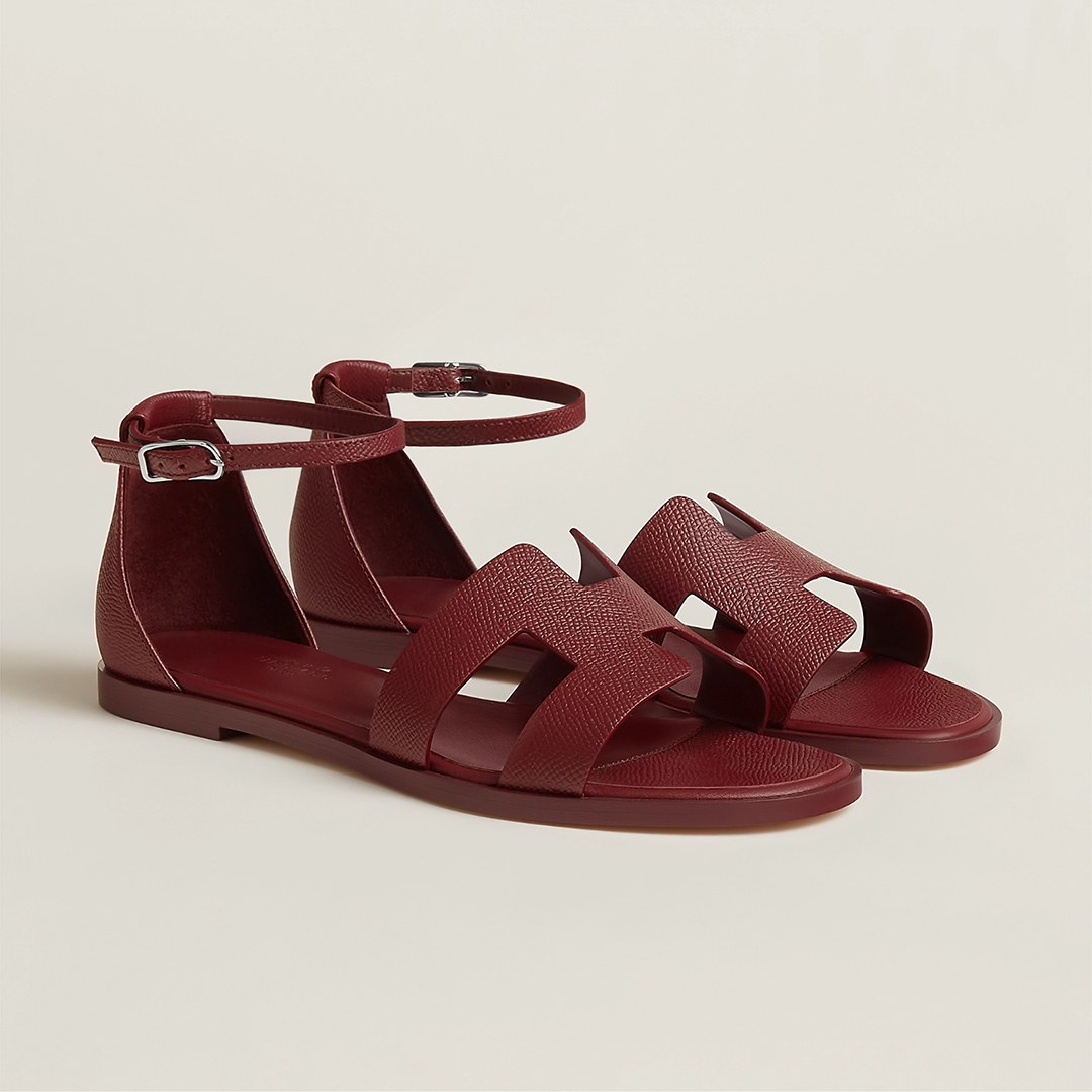 Hermes Santorini Sandal Women Epsom Calfskin Rouge H H182138Z L1350