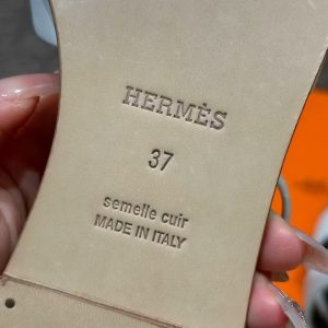 Hermes Santorini Sandal Women Swift Calfskin Blanc H182139Z 90350 - Image 9
