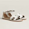 Hermes Santorini Sandal Women Swift Calfskin Blanc H182139Z 90350