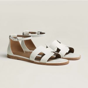 Hermes Santorini Sandal Women Swift Calfskin Blanc H182139Z 90350