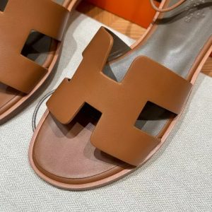 Hermes Santorini Sandal Women Swift Calfskin Naturel H211178Z A3350 - Image 17