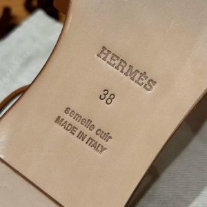 Hermes Santorini Sandal Women Swift Calfskin Naturel H211178Z A3350 - Image 11