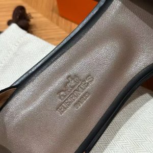 Hermes Santorini Sandal Women Swift Calfskin Noir H182139Z 02350 - Image 8