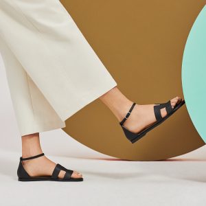 Hermes Santorini Sandal Women Swift Calfskin Noir H182139Z 02350 - Image 3