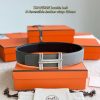 Hermes Traverse Belt Buckle & Reversible Leather Strap 38 mm Box 135 and Togo Calfskin Palladium Buckle Silver Noir Gris Mouette