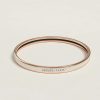 Hermes Uni Bangle Extra-narrow Bangle in Enamel Rose Gold Crème H240001FO8565