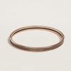 Hermes Uni Bangle Extra-narrow Bangle in Enamel Rose Gold Étoupe H240001FO6E65