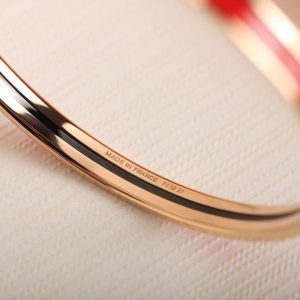 Hermes Uni Bangle Extra-narrow Bangle in Enamel Rose Gold Rose Candeur H240001FO1Z65 - Image 5