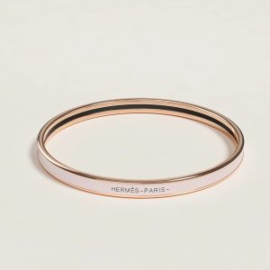 Hermes Uni Bangle Extra-narrow Bangle in Enamel Rose Gold Rose Candeur H240001FO1Z65