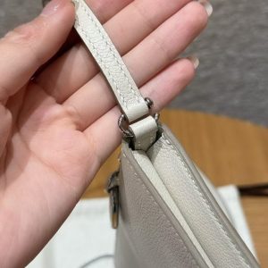 Hermes Zipengo Chaine d'Ancre To Go Pouch Handmade In Evercolor Calfskin Leather Silver Hardware 10 Craie - Image 3