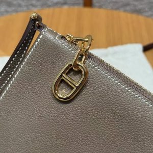 Hermes Zipengo Chaine d'Ancre To Go Pouch Handmade In Evercolor Calfskin Leather Gold Hardware 18 Etoupe - Image 9
