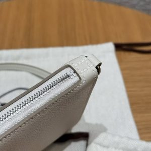 Hermes Zipengo Chaine d'Ancre To Go Pouch Handmade In Evercolor Calfskin Leather Silver Hardware 10 Craie - Image 6