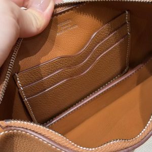 Hermes Zipengo Chaine d'Ancre To Go Pouch Handmade In Evercolor Calfskin Leather Silver Hardware 37 Gold - Image 12