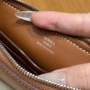 Hermes Zipengo Chaine d'Ancre To Go Pouch Handmade In Evercolor Calfskin Leather Silver Hardware 37 Gold - Image 13