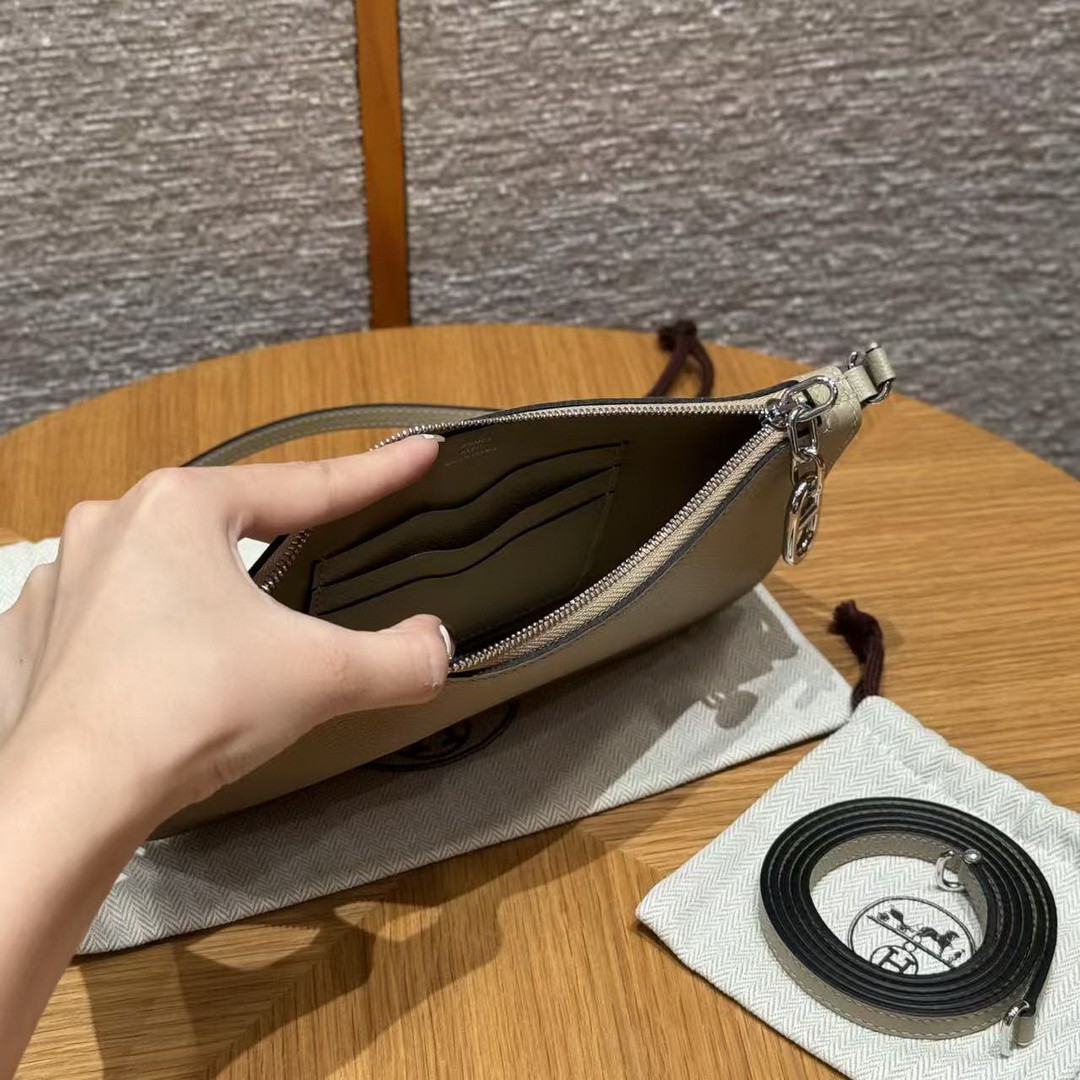 Hermes Zipengo Chaine d'Ancre To Go Pouch Handmade In Evercolor Calfskin Leather Silver Hardware S2 Trench - Image 10