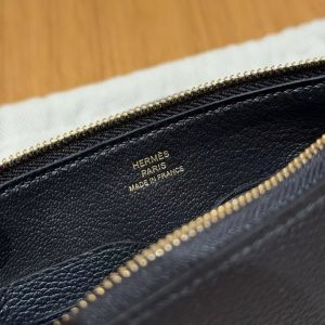 Hermes Zipengo Chaine d'Ancre To Go Pouch Handmade In Evercolor Calfskin Leather Gold Hardware 89 Noir - Image 10
