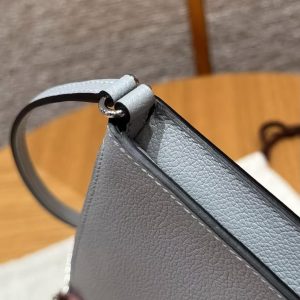 Hermes Zipengo Chaine d'Ancre To Go Pouch Handmade In Evercolor Calfskin Leather Silver Hardware 8U Blue Glacier - Image 4