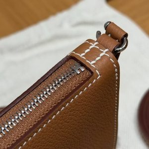 Hermes Zipengo Chaine d'Ancre To Go Pouch Handmade In Evercolor Calfskin Leather Silver Hardware 37 Gold - Image 10