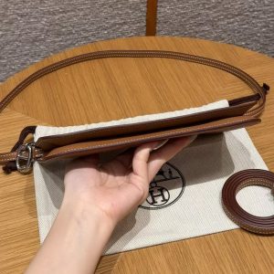 Hermes Zipengo Chaine d'Ancre To Go Pouch Handmade In Evercolor Calfskin Leather Silver Hardware 37 Gold - Image 15
