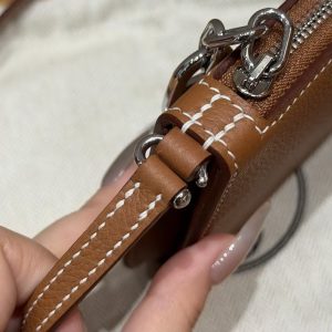 Hermes Zipengo Chaine d'Ancre To Go Pouch Handmade In Evercolor Calfskin Leather Silver Hardware 37 Gold - Image 9