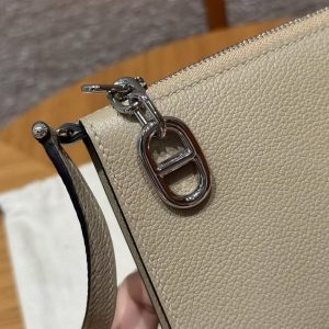 Hermes Zipengo Chaine d'Ancre To Go Pouch Handmade In Evercolor Calfskin Leather Silver Hardware S2 Trench - Image 6
