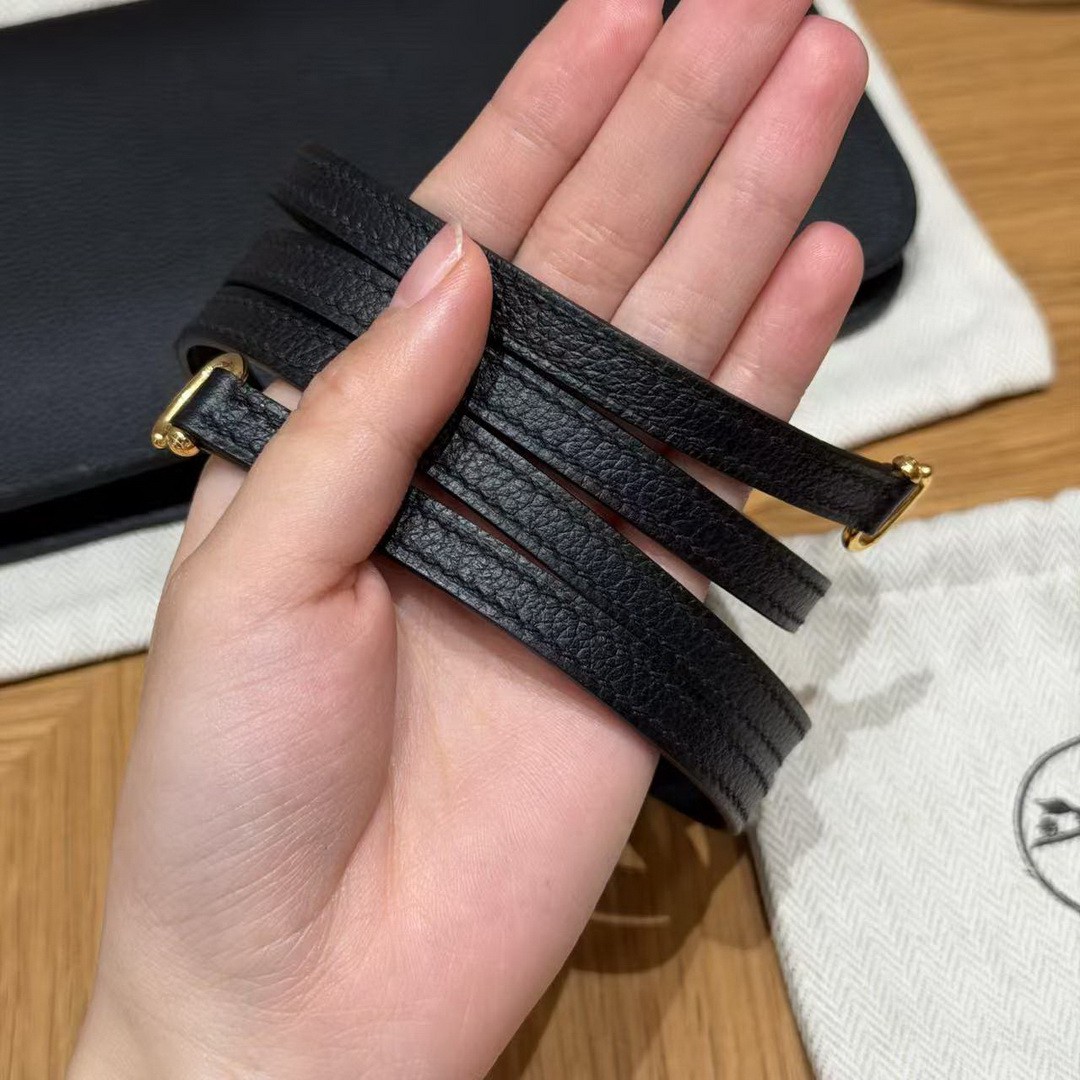 Hermes Zipengo Chaine d'Ancre To Go Pouch Handmade In Evercolor Calfskin Leather Gold Hardware 89 Noir - Image 3