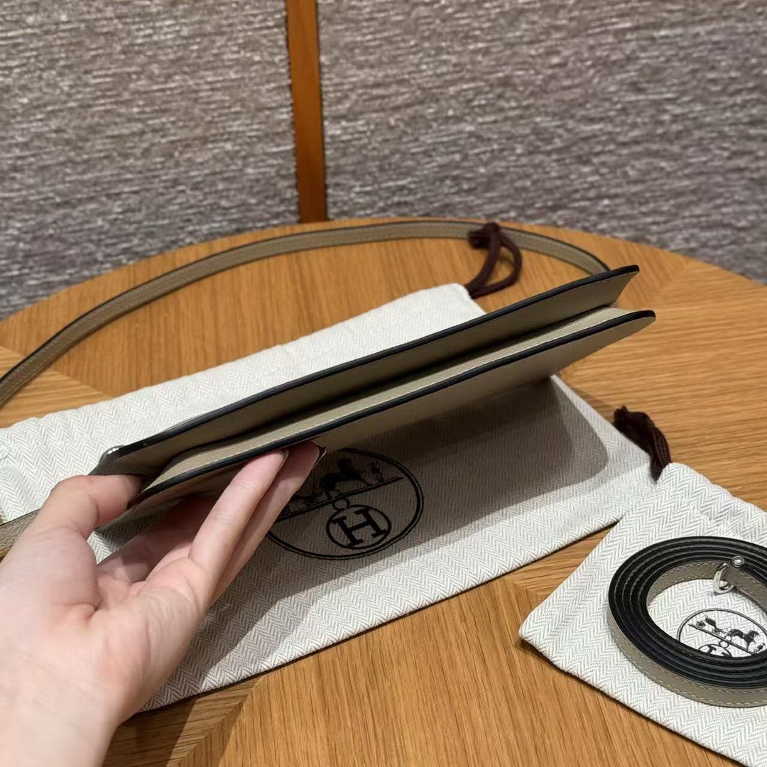 Hermes Zipengo Chaine d'Ancre To Go Pouch Handmade In Evercolor Calfskin Leather Silver Hardware S2 Trench - Image 11