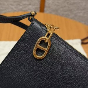 Hermes Zipengo Chaine d'Ancre To Go Pouch Handmade In Evercolor Calfskin Leather Gold Hardware 89 Noir - Image 8