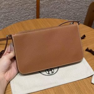 Alternative view of Hermes Zipengo Chaine d'Ancre To Go Pouch Handmade In Evercolor Calfskin Leather Silver Hardware 37 Gold