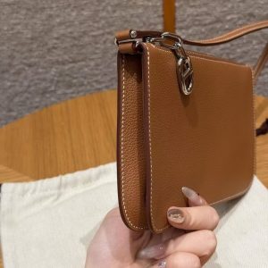 Hermes Zipengo Chaine d'Ancre To Go Pouch Handmade In Evercolor Calfskin Leather Silver Hardware 37 Gold - Image 17